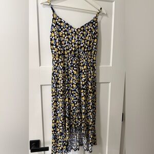 Kaileigh Navy Floral Maxi Skirt with Yellow & White Flowers